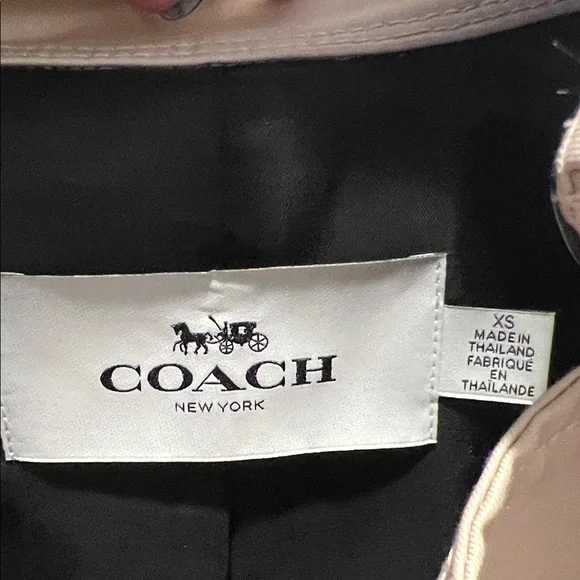 Coach Light Pink Trench Coat with Black Buttons - Picture 2 of 4